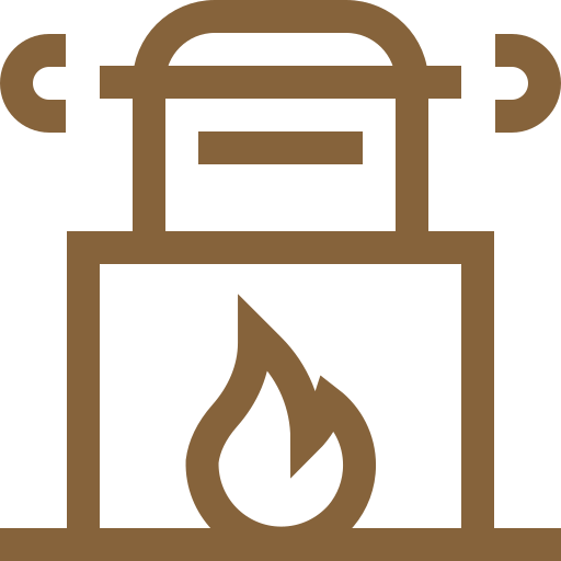 Modern gas cremation icon for funeral and last rites services.