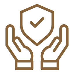 Reliable funeral care and secure cremation services icon.