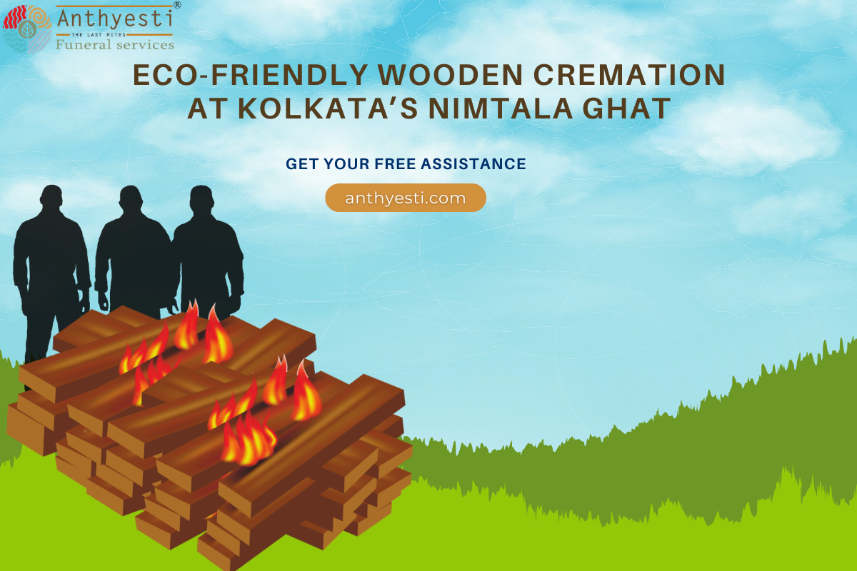 Nurturing Nature: Eco-Friendly Wooden Cremation at Kolkata’s Nimtala Ghat.