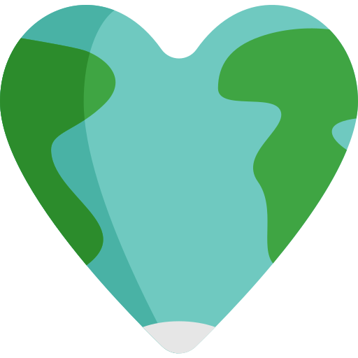 Heart-shaped Earth symbol representing sustainable funeral services in Bangalore.